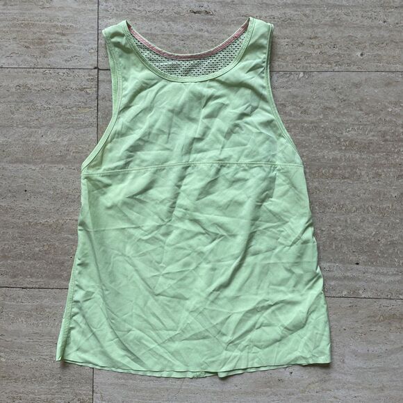 Ivivva by Lululemon Girls Tank Top‎ Size 7 Perforated Back Neon  Green - Picture 1 of 3